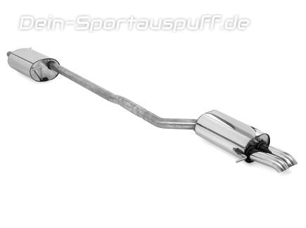 Fox Edelstahl Sportauspuffanlage ab Kat VW T5 Pritsche Doka Fahrgestell 2x63mm Dieseloptik scharf 45° nach unten gebogen
