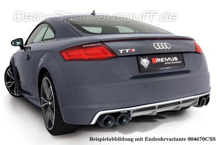 Remus Edelstahl Duplex Racing-Komplettanlage ab Kat mit Klappensteuerung Audi TTS 8S Quattro ab Bj. 2014 inkl. Endrohrsatz nach Wahl