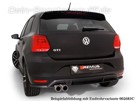 Remus Edelstahl Racing-Komplettanlage ab Kat mit Klappensteuerung VW Polo Typ 6C 1.8l GTI ab 2014 inkl. Endrohren nach Wahl
