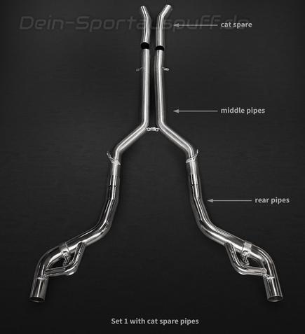Capristo Edelstahl Duplex Rennsportanlage inkl. Kat-Ersatzrohren Mercedes AMG GT u. GT S