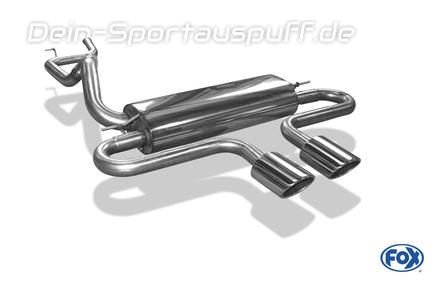 Fox Edelstahl Sportauspuff-Komplettanlage ab Kat Mittig Ford Focus 3 ST Tunier Diesel 2x 115x85mm oval eingerollt abgeschrägt ohne Absorber