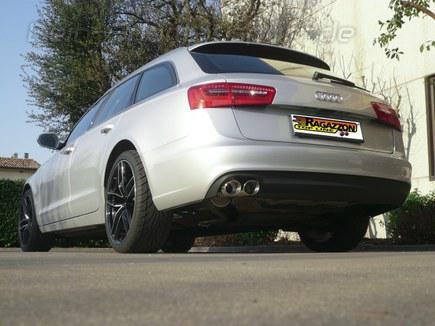 Ragazzon Edelstahl Racing-Komplettanlage ab Kat Audi A6 4G Typ C7 Limo u. Avant 2.0TDI 130kW 2x80mm rund doppelwandig abgeschrägt