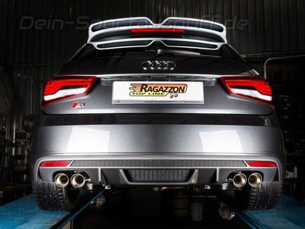 Ragazzon Edelstahl Duplex Racing-Komplettanlage ab Kat Audi S1 je 2x80mm rund doppelwandig abgeschrägt