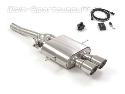 Ragazzon Edelstahl Mittig Sportauspuff inkl. Klappensteuerung Mini Cooper S R58 Coupe R59 Roadster 2x90mm rund doppelwandig abgeschrägt