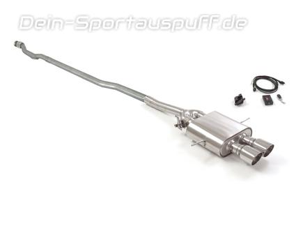 Ragazzon Edelstahl Mittig Racing-Komplettanlage ab Kat inkl. Klappensteuerung Mini Cooper S R58 Coupe R59 Roadster 2x90mm rund doppelwandig abgeschrägt