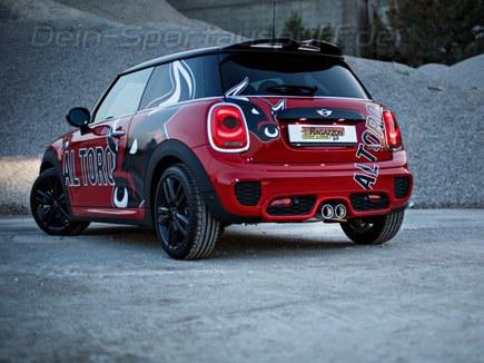 Ragazzon Edelstahl Mittig Racing-Komplettanlage ab Kat Mini Cooper S F56 3-Tür 2x90mm rund eingerollt gerade