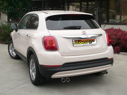 Ragazzon Edelstahl Duplex Sportauspuff Fiat 500X Pop Star 1.4l 1.6l je 2x70mm rund eingerollt gerade