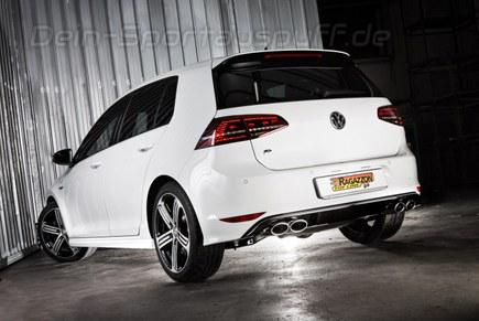 Ragazzon Edelstahl Duplex Komplettanlage ab Kat VW Golf 7 R je 2x 108x70mm oval eingerollt abgeschrägt