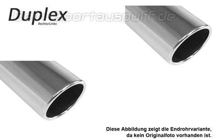 Fox Edelstahl Duplex Racing-Komplettanlage ab Kat Nissan 350Z Coupe u. Roadster je 100mm rund eingerollt abgeschrägt