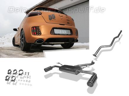 Fox Edelstahl Duplex Racing-Komplettanlage ab Kat Kia Pro Ceed 2 ED ab 2013 je 160x90mm oval eingerollt seitlich und unten abgeschrägt