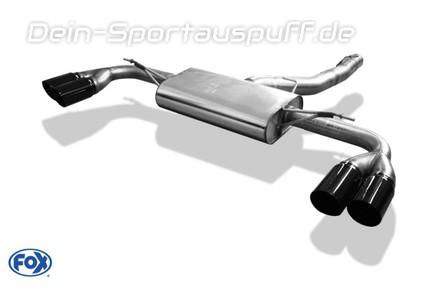 Fox Edelstahl Duplex Sportauspuff BMW X4 F26 35d xDrive je 2x90mm rund doppelwandig abgeschrägt in schwarz