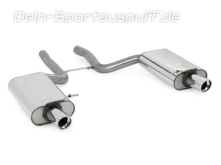 Fox Edelstahl Duplex Sportauspuff Audi S4 Cabrio B6 B7 je 90mm rund eingerollt abgeschrägt mit Absorber