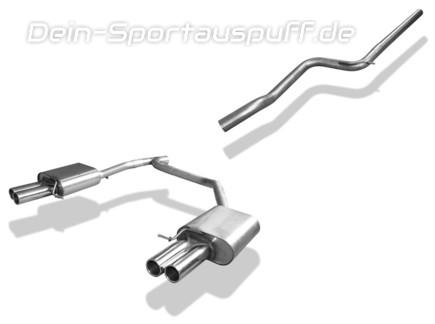 Fox Edelstahl Duplex Racing-Komplettanlage ab Kat Skoda Octavia 1.8 TSI 2.0 TDI Typ 5E Limo u. Combi ab 2013 je 2x70mm rund eingerollt gerade