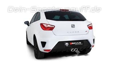 Remus Edelstahl Sportauspuff mit Klappensteuerung Seat Ibiza 6J Cupra 1.8l ab 2015 2x76mm rund schräg