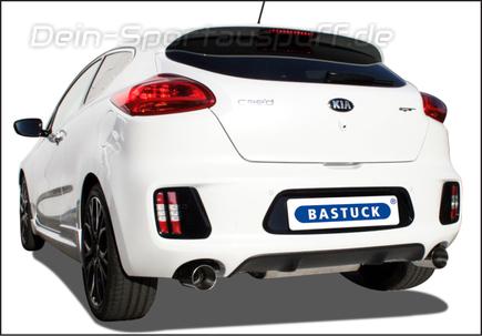 Bastuck Edelstahl Duplex Sportauspuff-Komplettanlage ab Turbo Kia Ceed u. ProCeed JD 1.6l ab 2013 je 90mm rund doppelwandig