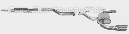 Bastuck Edelstahl Duplex Sportauspuff-Komplettanlage ab Kat Kia Ceed u. ProCeed JD je 2x63mm rund scharfkantig schräg