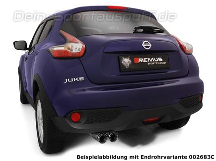 Remus Edelstahl Sportauspuff Nissan JUKE Typ F15 ab 2010 + Facelift, inkl. Endrohren nach Wahl