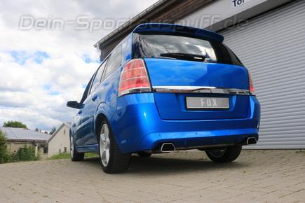 Fox Edelstahl Duplex Sportauspuff-Komplettanlage ab Kat Opel Zafira B OPC je 142x78mm trapezförmig