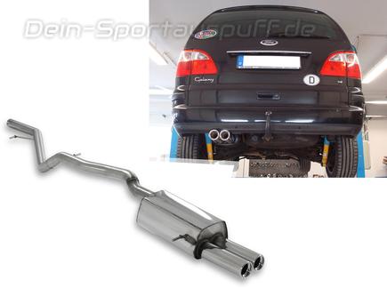 Fox Edelstahl Racing-Komplettanlage ab Kat Ford Galaxy 1 2.8l V6 Typ WGR ab 00 2x80mm rund eingerollt gerade mit Absorber