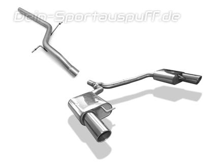 Fox Edelstahl Duplex Racing-Komplettanlage ab Kat. Audi A5 B8 Coupe 2.0l TFSI inkl. Quattro je 100mm rund eingerollt abgeschrägt