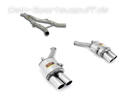 Supersprint Edelstahl Duplex Racing-Sportauspuffanlage BMW 5er F07 GT 550i je 2x90mm rund eingerollt abgeschrägt