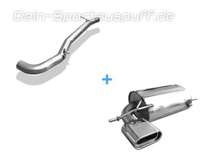 Fox Edelstahl Racing-Komplettanlage ab Kat Audi S3 8P quattro 160x80mm flachoval eingerollt abgeschrägt mit Absorber