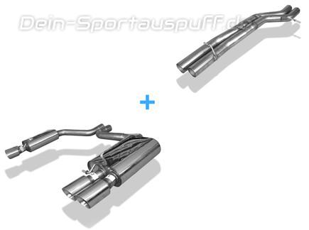 Fox Edelstahl Duplex Racing-Komplettanlage ab Kat Audi S8 4H Typ D4 je 2x100mm rund doppelwandig abgeschrägt