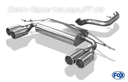 Fox Edelstahl Duplex Sportauspuff Audi Q3 2.0l TDI je 2x90mm rund eingerollt gerade