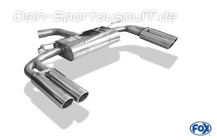 Fox Edelstahl Duplex Sportauspuff Audi A3 8V Limousine (Stufenheck) je 2x80mm rund eingerollt abgeschrägt