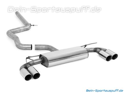 Fox Edelstahl Duplex Racing-Komplettanlage ab Kat Audi A3 8V Limousine (Stufenheck) je 2x80mm rund doppelwandig abgeschrägt