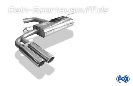 Fox Edelstahl Sportauspuff Audi A3 8V 1.8 TFSI Limousine (Stufenheck) 2x80mm rund eingerollt abgeschrägt
