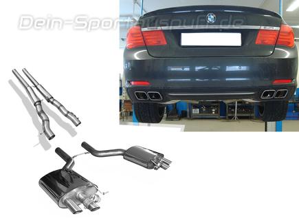FOX Edelstahl Duplex Sportauspuffanlage ab Kat BMW 7er F01 760i mit Abgasklappen für originalen Endrohrausgang