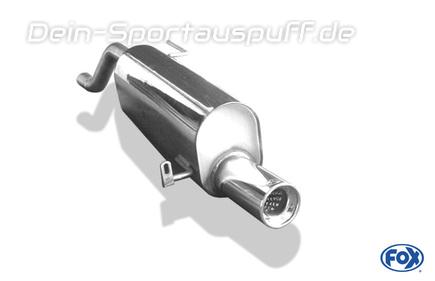 FOX Edelstahl Sportauspuff Opel Corsa E 90mm rund eingerollt mit Absorber