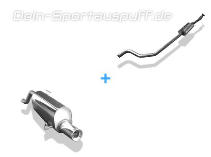 FOX Edelstahl Sportauspuff-Komplettanlage ab Kat Opel Corsa E 90mm rund eingerollt mit Absorber