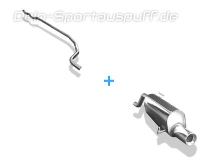 FOX Edelstahl Racing-Komplettanlage ab Kat Opel Corsa E 90mm rund eingerollt mit Absorber