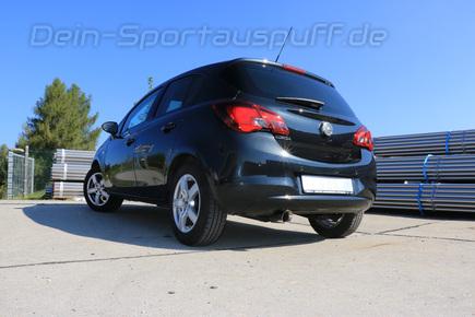 FOX Edelstahl Sportauspuff Opel Corsa E 90mm rund doppelwandig abgeschrägt