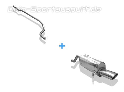 FOX Edelstahl Racing-Komplettanlage ab Kat Opel Corsa E 115x85mm oval eingerollt abgeschrägt