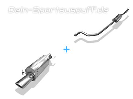 FOX Edelstahl Sportauspuff-Komplettanlage ab Kat Opel Corsa E 115x85mm oval eingerollt abgeschrägt