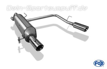FOX Edelstahl Duplex Sportauspuff Opel Corsa E je 90mm rund doppelwandig abgeschrägt
