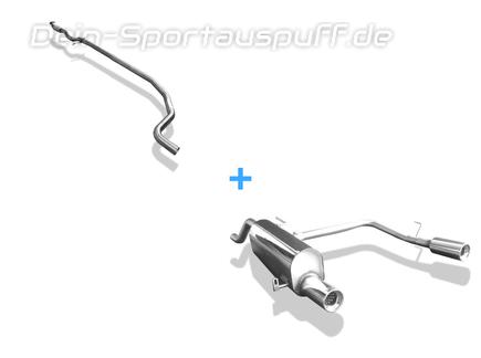 FOX Edelstahl Duplex Racing-Komplettanlage ab Kat Opel Corsa E je 90mm rund eingerollt mit Absorber
