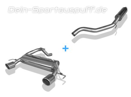 FOX Edelstahl Duplex Sportauspuff-Komplettanlage ab Kat Opel Corsa E OPC je 100mm rund eingerollt abgeschrägt