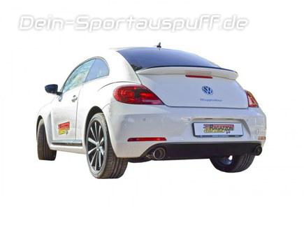 Ragazzon Edelstahl Duplex Racing-Komplettanlage ab Turbo inkl. Kat u. Downpipe VW Beetle Typ 5C 1.4l TSI je 102mm rund doppelwandig abgeschrägt