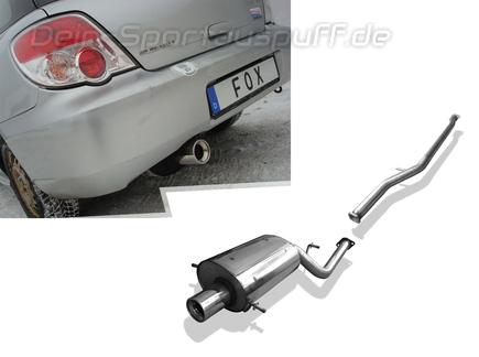 Fox Edelstahl Racing-Komplettanlage ab Kat Subaru Impreza GD GG 1.5l 1x100mm rund eingerollt gerade mit Absorber