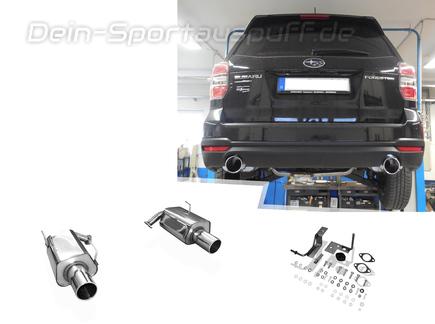 FOX Edelstahl Duplex Sportauspuff Subaru Forester SJ ab Bj. 2012 je 114mm rund eingerollt