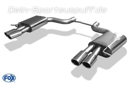FOX Edelstahl Duplex Sportauspuff Audi S8 4E Typ D3 je 2x88x74mm oval eingerollt abgeschrägt