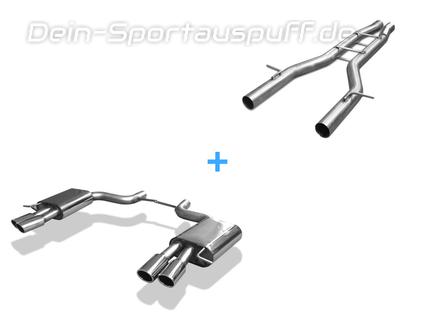 FOX Edelstahl Duplex Racing-Sportauspuffanlage ab Kat Audi S8 4E Typ D3 je 2x88x74mm oval eingerollt abgeschrägt