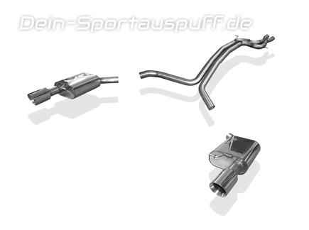 Fox Edelstahl Duplex Racing-Komplettanlage ab Kat Audi A7 Sportback je 100mm rund doppelwandig abgeschrägt
