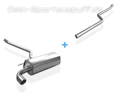 Fox Edelstahl Racing-Komplettanlage ab Kat BMW 1er F20 F21 3-Tür 5-Tür 114i 116i 1x90mm rund eingerollt abgeschrägt