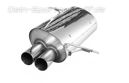 Fox Edelstahl Racing-Komplettanlage ab Kat BMW 3er E36 316i u. 318Ti Compact 2x76mm rund scharf