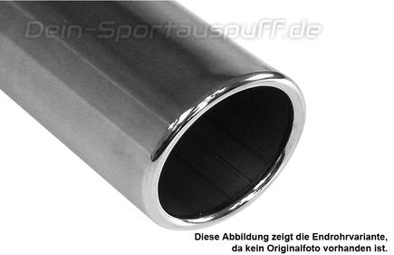 FOX Edelstahl Endrohr zum Anschrauben Dacia Duster 4x4 Facelift ab 2013 90mm rund eingerollt